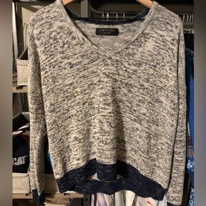 Rag & Bone Women's Gray and Navy Blue Sweater
